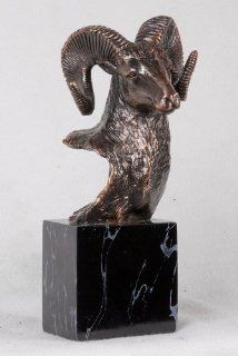 Bronze Ram Bust Sculpture: Home & Kitchen