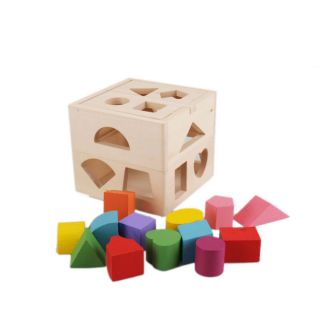 Natural Wooden Cognitive Building Block Toy Set