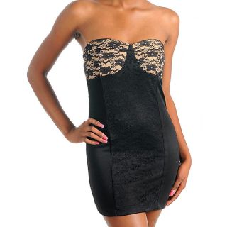 Stanzino Womens Black with Tan Lace Tube Dress Today: $29.99 Sale: $