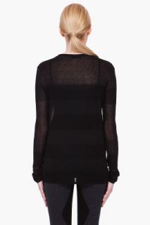 T By Alexander Wang Black Rayon Striped Sweater for women