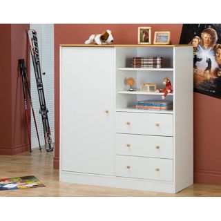 White Maple Wardrobe with Storage Drawers