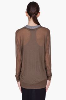 Helmut Olive Grey Micro Modal T shirt for women