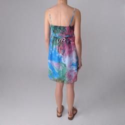 Journee Collection Womens Tropical Floral Print V neck Dress