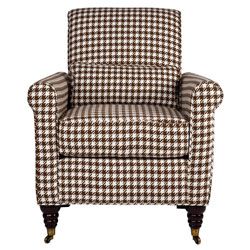 angeloHOME Harlow Houndstooth Brown Check Arm Chair
