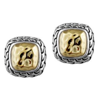 Mondevio Two tone Sterling Silver Square Earrings Today $47.99
