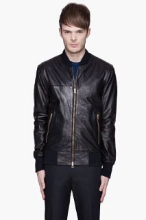 Paul Smith Jeans Black Textured Lambskin Jacket for men