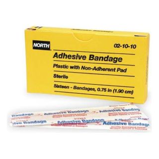 North By Honeywell 021010 Adhesive Bandage, W 3/4 In, L 3 In, Pk 16