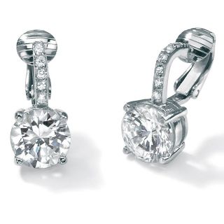 Ultimate CZ Platinum over Sterling Silver Cubic Zirconia Clip on