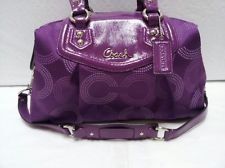  Coach Ashley Dotted Op Art Satchel Handbag Purple 20027 Shoes