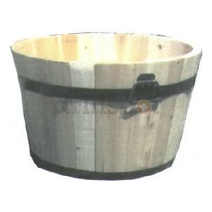 Real Wood Products CO KT001L 17" x 24" Natural Cedar Barrel Planter