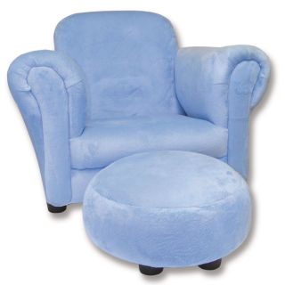 Trend Lab Blue Velour Childrens Club Chair and Ottoman Set Today: $80