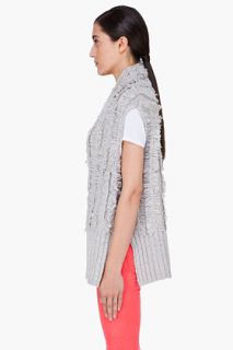 Marc By Marc Jacobs Grey Clipped Sweater Vest for women