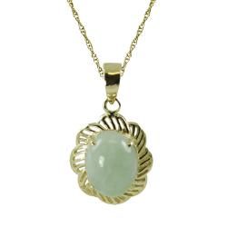 Gems For You 10k Yellow Gold Oval Jade Necklace Today $122.29