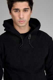 Public School  Beacon Black Quilted Hoodie for men