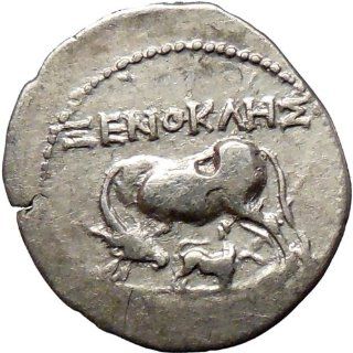 Illyria Apollonia 208BC Rare Silver Ancient Greek Coin Cow