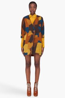 Thakoon Addition Rust Wool Cocoon Coat for women