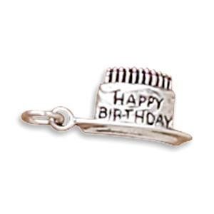 Happy Birthday Cake Charm Sterling Silver Jewelry