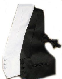 Backless Tuxedo Vest  Adjustable, OneSize White: Clothing