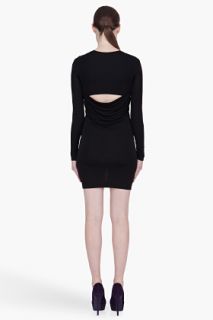 T By Alexander Wang Black Draped Back Mini Dress for women