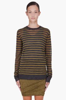 T By Alexander Wang Yellow Striped Knit Sweater for women