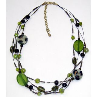 Handmade Green Glass Shimmer Necklace (India)
