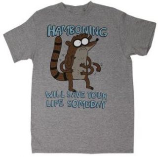 Hamboning   Regular Show T shirt Adult 2XL   Oxford Grey