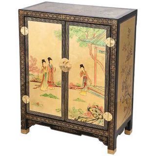 Black/ Gold Lacquer Chinese Cabinet