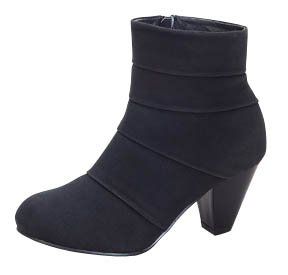 toe booties on kitty heel with PU upper and multi wrinkles Shoes