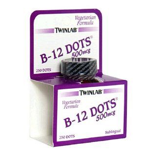 Twinlab B 12 Dots Vitamin B 12, 500mcg, 250 Tablets(Pack