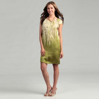 Kenneth Cole Womens Lime Palm Print Dress FINAL SALE