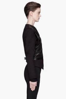 Denis Gagnon Black Leather Breastplate Jacket for women