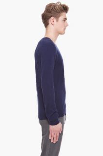 BLK DNM Navy Cashmere Sweater for men