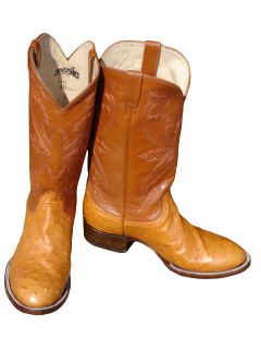 Jurassic Two tone Cognac Ostrich Cowboy Boots