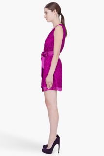Diane Von Furstenberg Purple Paisley Lace Derbette Dress for women