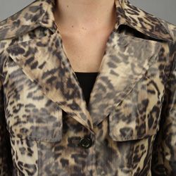 Lafayette 148 Womens Blurred Leopard Barlow Jacket