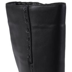 Oxford & Finch Womens Rope Stitched Genuine Leather Mid calf Boots