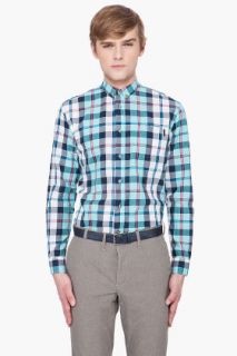 Paul Smith Jeans Turquoise Plaid Shirt for men