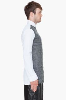 Denis Gagnon White Wool Front Shirt for men