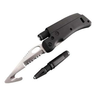 Sog SL6 Folding Knife, Rescue, Hook, 3 In L, Black