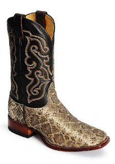 Mens Rattlesnake Square Toe Horseman Boots Natural, NATURAL, 8: Shoes