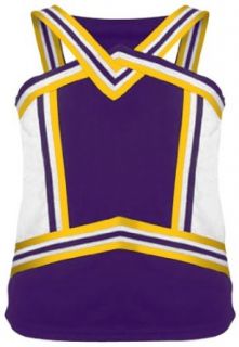 Cheerleaders Uniform Shells 226 PURPLE/WHITE/GOLD GIRLS S Clothing
