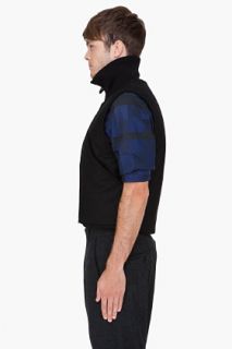 KRISVANASSCHE Black Padded Wool cashmere Vest for men