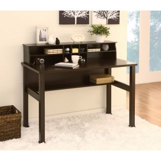 Enitial Lab Kyle Cappuccino Office/Writing Desk with MIni Hutch Today