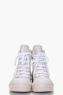 Rick Owens High top Milk White Sneakers for women