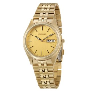Seiko Mens Dress Yellow Goldplated Stainless Steel Watch Today: $90