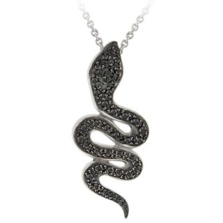 DB Designs Sterling Silver Black Diamond Accent Snake Necklace