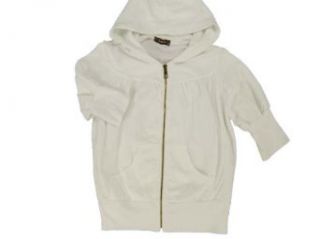 XCVI Hooded Short Sleeve Jacket White XS: Clothing
