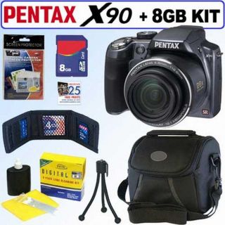 Pentax Optio X90 12.1MP Digital Camera with 8GB Accessory Kit