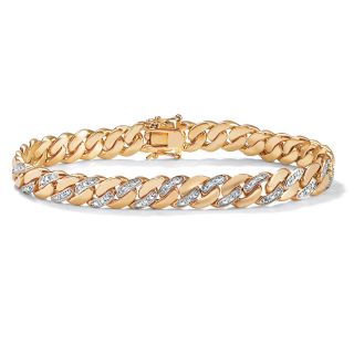 Isabella Collection 18k Gold plated Mens Diamond Accent Curb Link