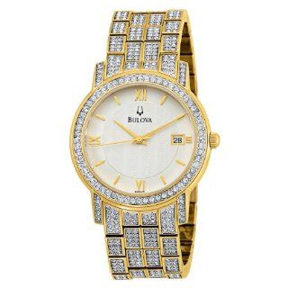 Bulova Mens 98B009 Crystal Bracelet Watch: Watches: